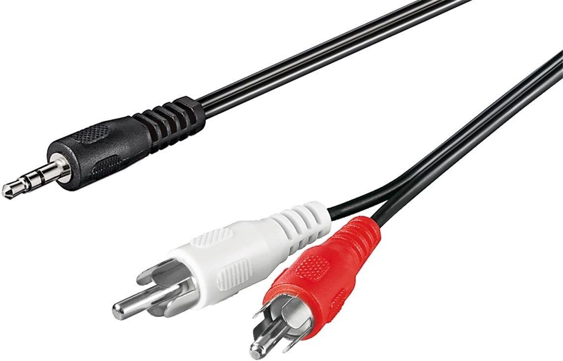 Deltaco Goobay ljudkabel 3,5 mm till 2x RCA (5 meter) Deltaco Goobay ljudkabel 3,5 mm till 2x RCA (5 meter)