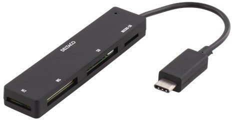 Deltaco USB-C minneskortläsare Deltaco USB-C minneskortläsare