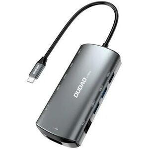 Dudao USB-C-hubb 11-i-1 Multiport till HDMI/VGA/LAN/USB-adapter 60W PD