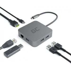 GreenCell GC-HUB2 USB-C hubb med USB-C, HDMI- (4K), USB 3.0 och Ethernet