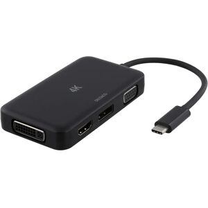 Deltaco USB-C Multiport till HDMI/DisplayPort/DVI/VGA-adapter 4K UHD