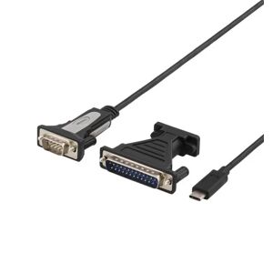 Deltaco USB-C till serieport eller parallellport