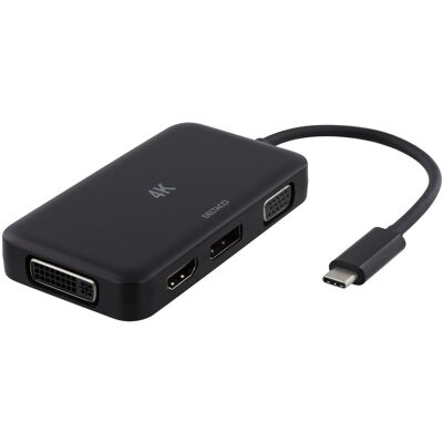 Deltaco USB-C Multiport till HDMI/DisplayPort/DVI/VGA-adapter UHD 4K@60Hz* Deltaco USB-C Multiport till HDMI/DisplayPort/DVI/VGA-adapter UHD 4K@60Hz*