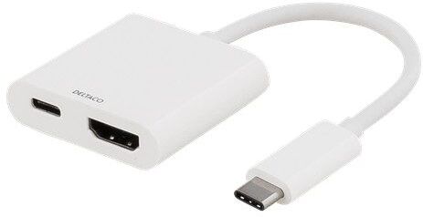 Deltaco USB-C till HDMI-adapter med USB-C-laddport Deltaco USB-C till HDMI-adapter med USB-C-laddport