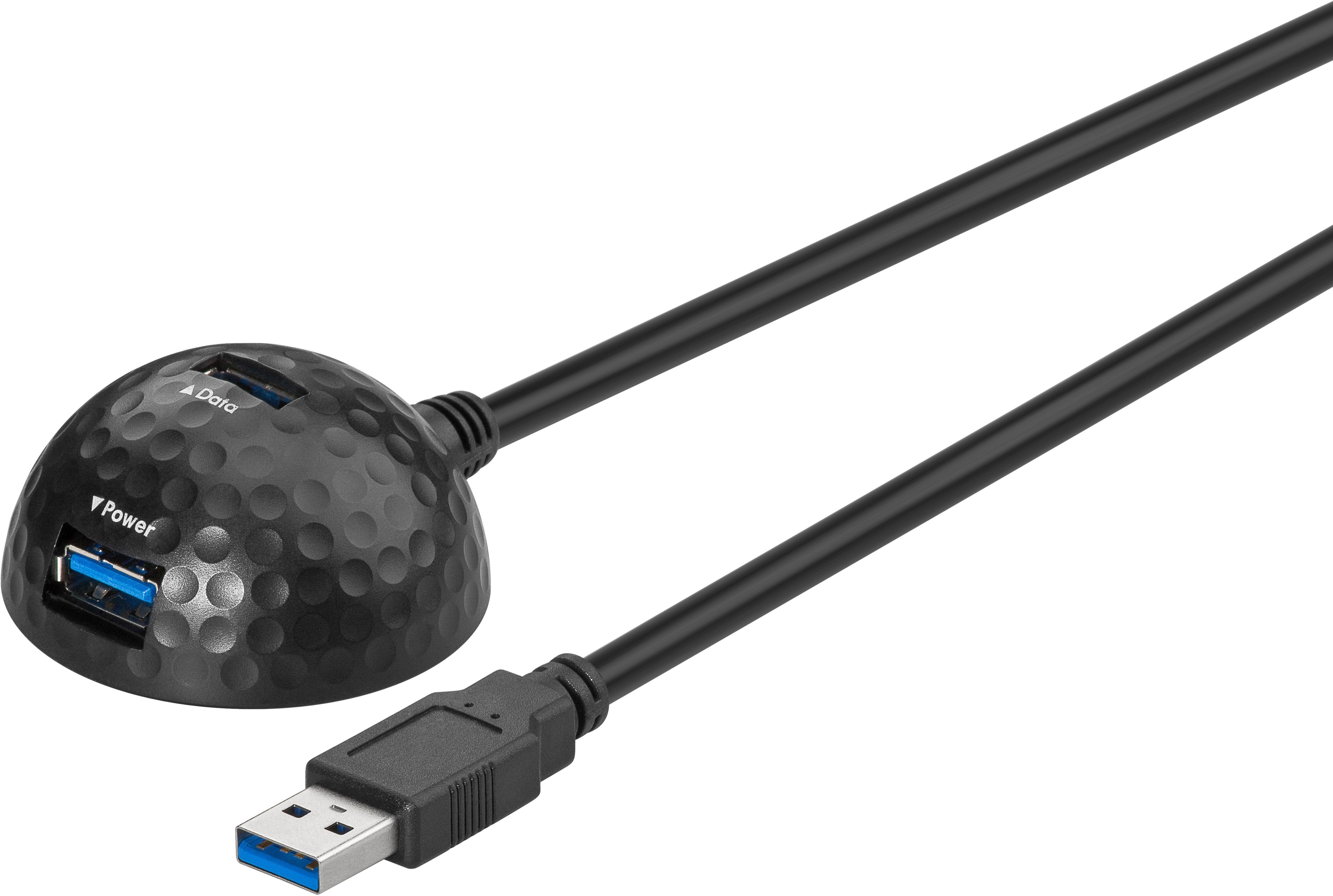 Goobay USB 3.0 förlängningskabel med 2-portars hubb Goobay USB 3.0 förlängningskabel med 2-portars hubb