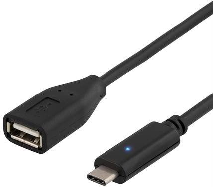 Deltaco USB-C till USB-hona (2 meter) Deltaco USB-C till USB-hona (2 meter)