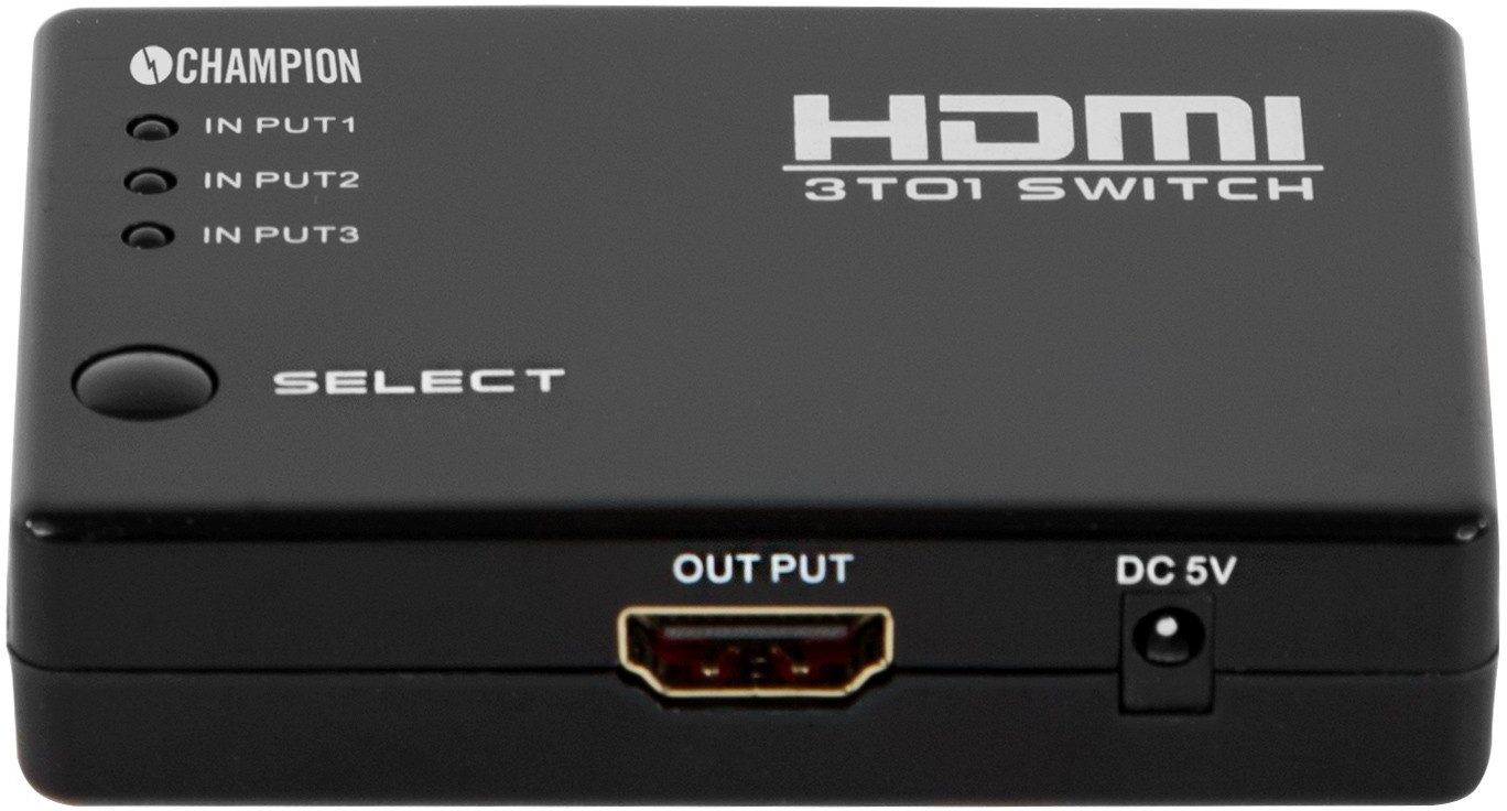 Champion HDMI-switch 3x1 med fjärrkontroll Champion HDMI-switch 3x1 med fjärrkontroll