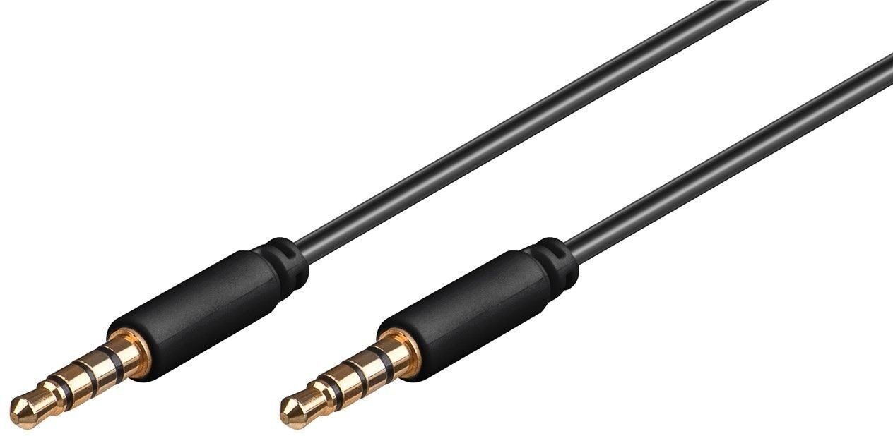 Goobay AUX 3.5mm ljudkabel 4-pol hane till hane 2m (svart) Goobay AUX 3.5mm ljudkabel 4-pol hane till hane 2m (svart)