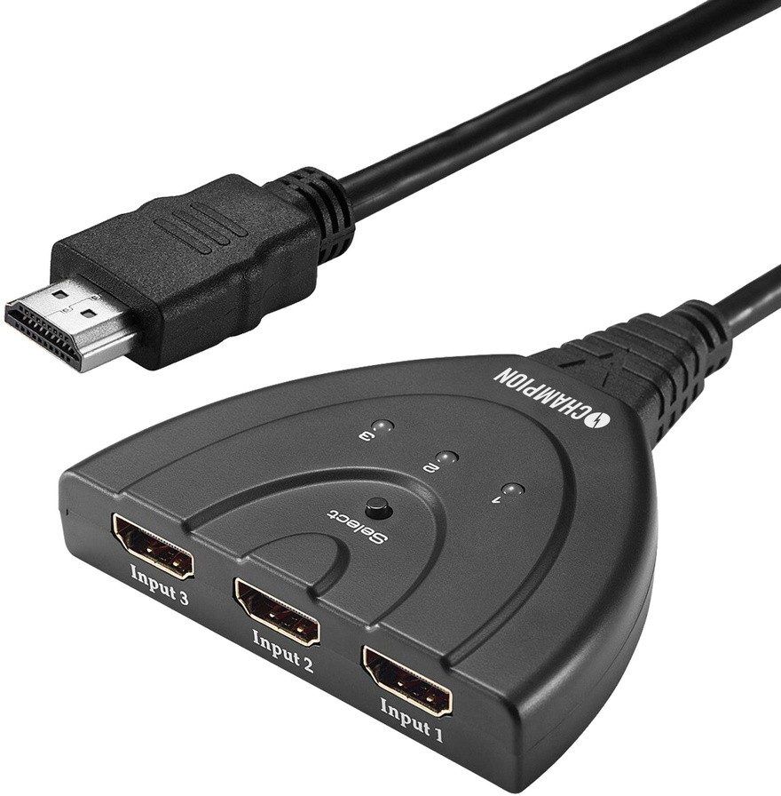 Champion HDMI-switch 3x1 i 4K Champion HDMI-switch 3x1 i 4K