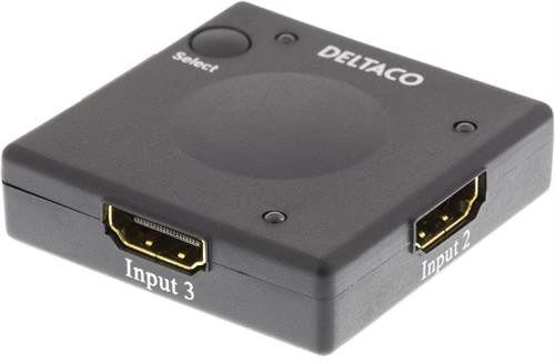 Deltaco HDMI-switch med tre ingångar Deltaco HDMI-switch med tre ingångar