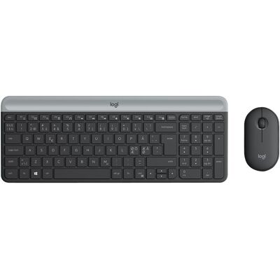 Logitech MK470 slimmat trådlöst tangentbord och mus, svart Logitech MK470 slimmat trådlöst tangentbord och mus, svart