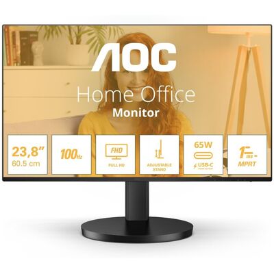 AOC 24B3CF2 24" Full HD 100 Hz IPS-skärm med USB-C PD65W Ergonomisk fot AOC 24B3CF2 24" Full HD 100 Hz IPS-skärm med USB-C PD65W Ergonomisk fot