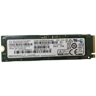 Samsung 512 GB PCIe Gen 3 x4 M.2 2280 NVMe SSD-hårddisk Samsung 512 GB PCIe Gen 3 x4 M.2 2280 NVMe SSD-hårddisk