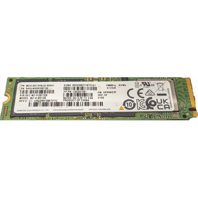 Samsung PM981a 512 GB PCIe Gen 3 x4 M.2 2280 NVMe SSD-hårddisk Samsung PM981a 512 GB PCIe Gen 3 x4 M.2 2280 NVMe SSD-hårddisk