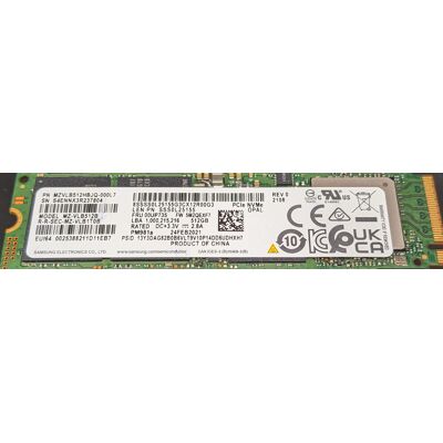 Samsung PM981a 512 GB PCIe Gen 3 x4 M.2 2280 OPAL NVMe SSD-hårddisk Samsung PM981a 512 GB PCIe Gen 3 x4 M.2 2280 OPAL NVMe SSD-hårddisk