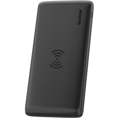 Champion PowerBank 10000 mAh 12W + Trådlös Laddning - Power Bank Champion PowerBank 10000 mAh 12W + Trådlös Laddning - Power Bank
