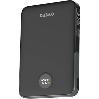 Deltaco Pb-Q1007 - Powerbank - 5000mAh, Trådlös, Magnetiskt Stativ - Svart Deltaco Pb-Q1007 - Powerbank - 5000mAh, Trådlös, Magnetiskt Stativ - Svart