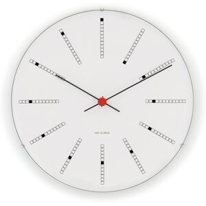 Arne Jacobsen Clocks - Arne Jacobsen Bankers 29 Cm - Vit, Svart, Röd - Vit - Klockor