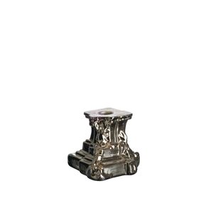 Kosta Boda - Rocky Baroque Candlestick Glossy Glaze 95 Mm - Glossy - Silver - Ljusstakar