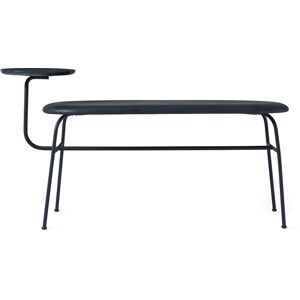 Audo Copenhagen - Afteroom Bench, Black/black - Black - Svart - Läder/metall/sten