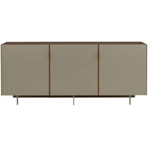 Ligne Roset - Canaletto 3-Door Chest, Dark Walnut / Plomb Lacquer, On Legs - Plomb - Träfärgad,Grå - Skänkar Och Sideboards - Trä