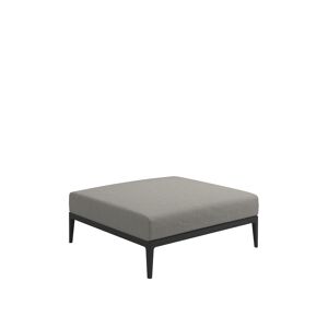 Gloster - Grid Ottoman, Frame Meteor, Kat.C. Fife Grey - Beige - Utomhuspallar Och Puffar