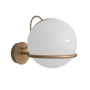 Astep - Model 238/1, 1 Opaline Sphere (20cm Diameter), Champagne Mount With Switch - Guld,Vit - Vägglampor