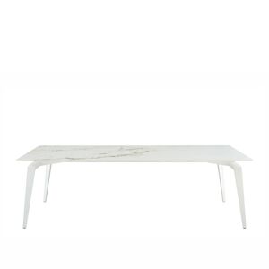 Ligne Roset - Odessa Rectangular Dining Table 240, White Lacquered Base, Natural Oak - Träfärgad - Matbord - Metall/trä