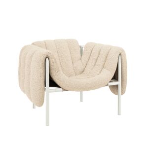 Hem - Puffy Lounge Chair - Eggshell/cream - Eggshell/cream - Beige - Fåtöljer - Bomull/naturmaterial/metall/syntetiskt/skum/plast