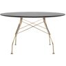 Kartell - Glossy Round Table 4568 Ø130, Gold, Black Polyester - Black - Svart - Matbord - Naturmaterial/metall