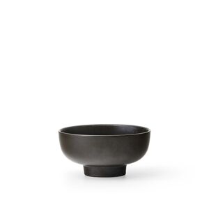 Audo Copenhagen - New Norm Footed Bowl Ø 12 Cm - Dark Glazed - Dark Glazed - Serveringsskålar - Naturmaterial