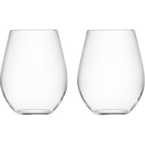 Lsa International - Stemless Red Wine Glass - Set Of 2 - Clear - Transparent - Vinglas