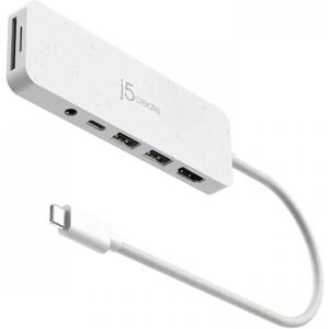 J5create Usb-C Multi-Port Hub Med 60w Strömförsörjning - Vit