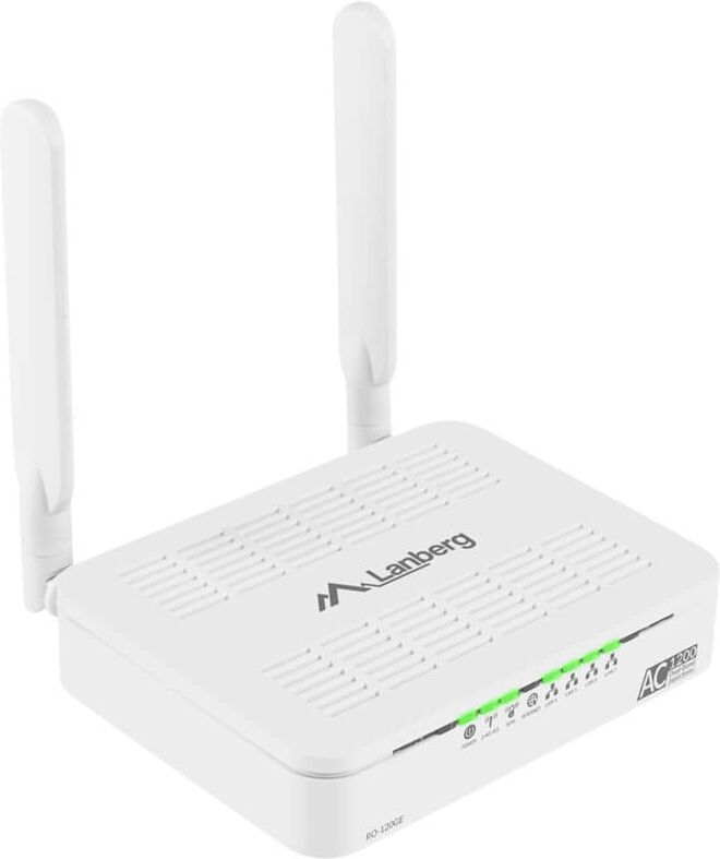 Lanberg Trådlös Router DSL AC1200 4-portar LAN 1GB 2T2RmImO 2,4 & 5GHZ IPTV Support Lanberg Trådlös Router DSL AC1200 4-portar LAN 1GB 2T2RmImO 2,4 & 5GHZ IPTV Support