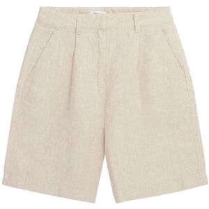 Knowledge Cotton Posey Wide High-Rise Linen Shorts Dam, L, Light feather gray