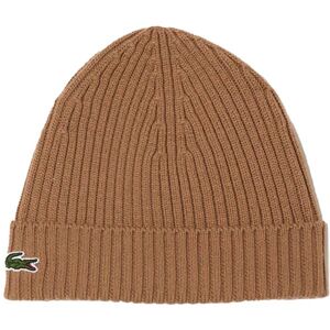 Lacoste Ribbed Wool Beanie, One Size, COOKIE