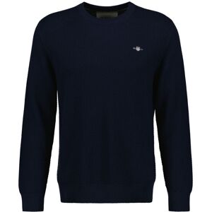 GANT Structured Cotton C-Neck Herr, EVENING BLUE, S GANT Structured Cotton C-Neck Herr, EVENING BLUE, S