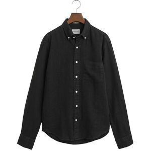 GANT Reg Garment Dyed Linen Shirt Herr, Black, XL GANT Reg Garment Dyed Linen Shirt Herr, Black, XL