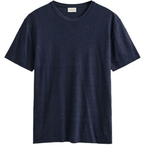 GANT LINEN SS T-SHIRT HERR, EVENING BLUE, S GANT LINEN SS T-SHIRT HERR, EVENING BLUE, S