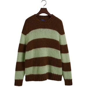 GANT Striped Crew Neck Mohair Shirt Dam, COCOA BEAN, XS