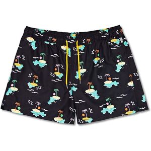 Happy Socks Island In The Sun Swimshorts Herr, Black/Mult, S