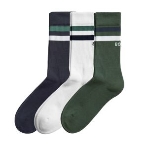 Björn Borg Core Crew Sock 3-Pack, 36-40, Green/Navy Blue/White