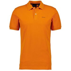 GANT MD SS Pique Rugger Herr, M, PUMPKIN ORANGE