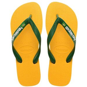 Havaianas Brasil Logo Flip Flops, 45/46, Pop Yellow 1740