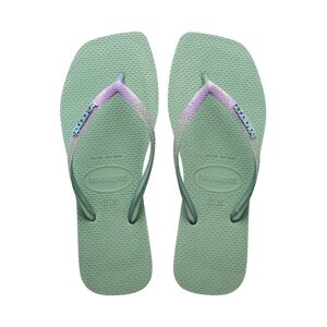 Havaianas Slim Square Glitter Flip Flops Dam, 39/40, Clay 1809