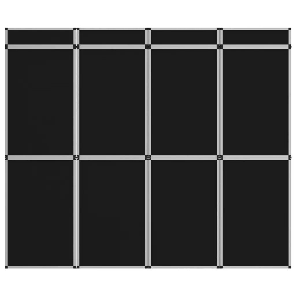 vidaXL 12-panelová skladacia výstavná stena 242x200 cm, čierna