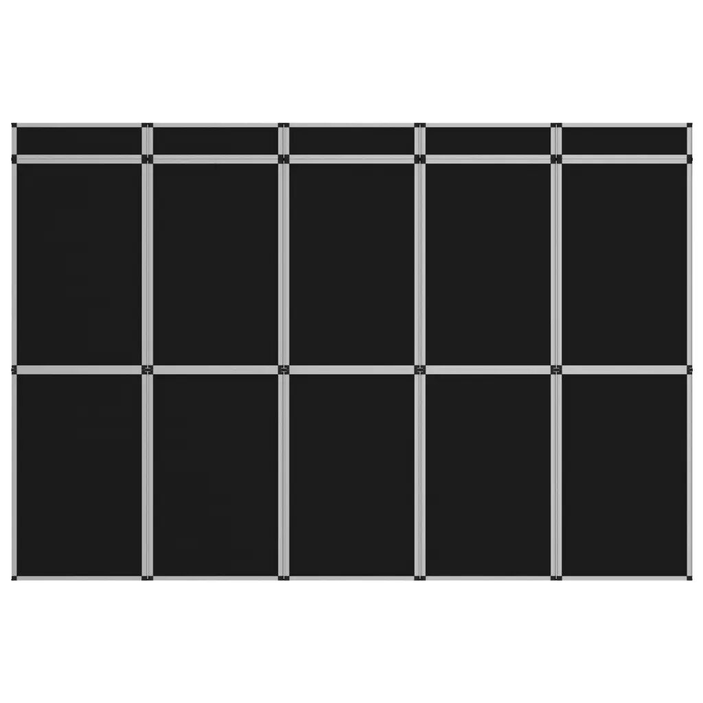 vidaXL 15-panelová skladacia výstavná stena 302x200 cm, čierna