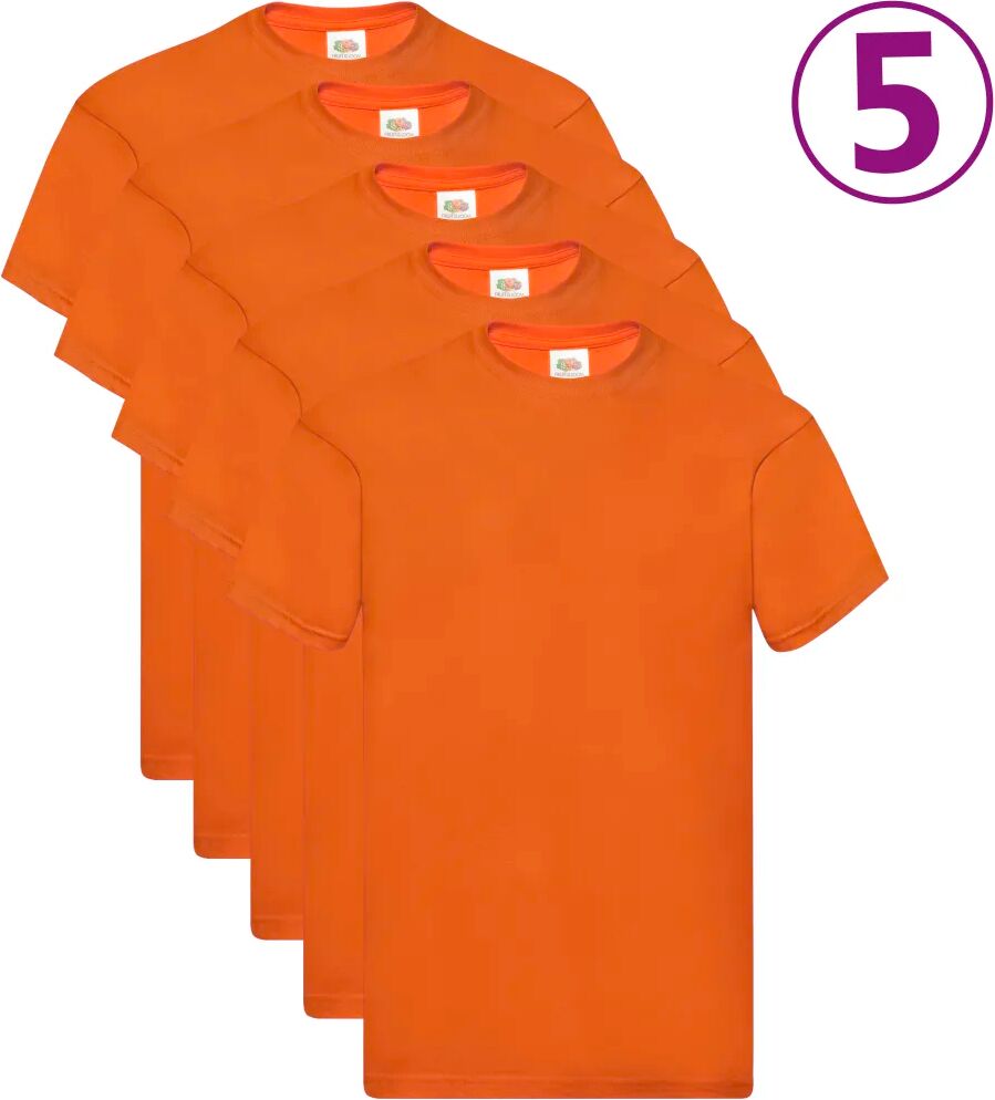 Fruit of the Loom Originálne tričká 5 ks oranžové 3XL bavlnené