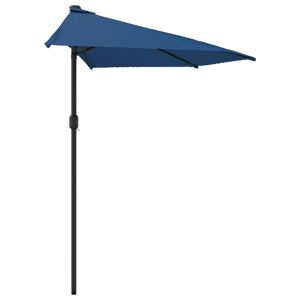 vidaXL Balkónový slnečník, hliníková tyč, modrý 300x150x253cm, polkruh