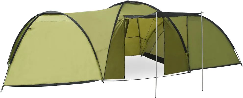 vidaXL Kempingový iglu stan 650x240x190 cm pre 8 osôb zelený